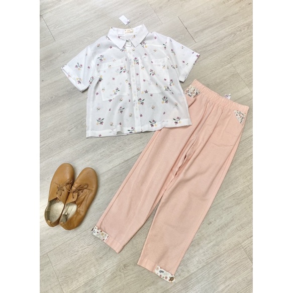 Áo Sơmi Hoa Thiết Kế Lá In Hoa Oversize Chất Đũi Xước Không Nhăn Mềm Mát