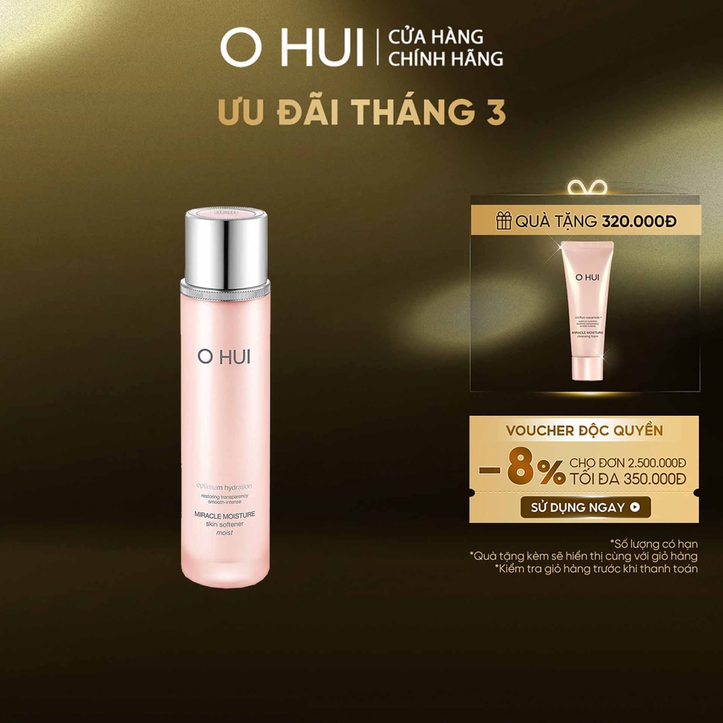 Nước cân bằng dưỡng ẩm cho da khô OHUI Miracle Moisture Skin Softener - Moist 150ml