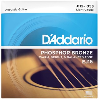 Dây Đàn Guitar Acoustic Dây Kim Loại Dùng Cho Đàn Guitar Modern Dây D'Addario EJ16 Bộ 6 Dây Đàn Tiếng Vang Sáng