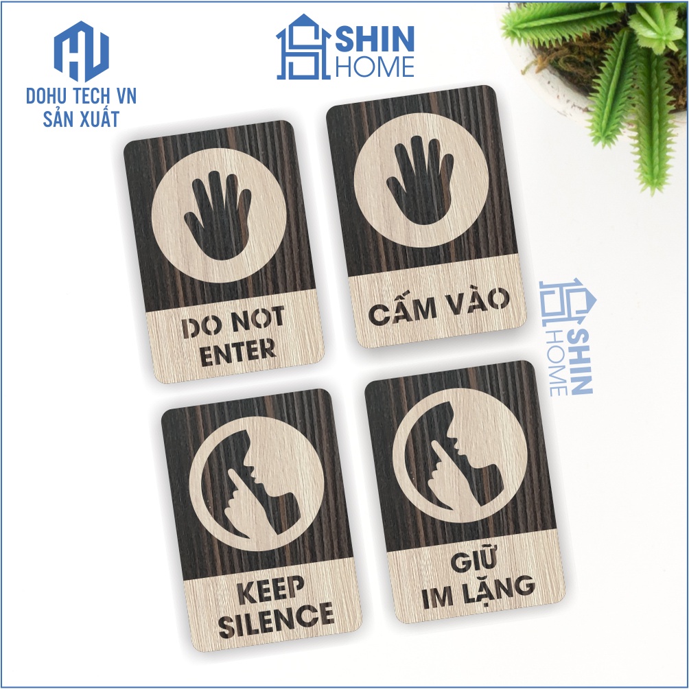 20 mẫu biển cấm bằng gỗ thường dùng, bảng no smoking, bảng không mang giày có sẵn keo dán