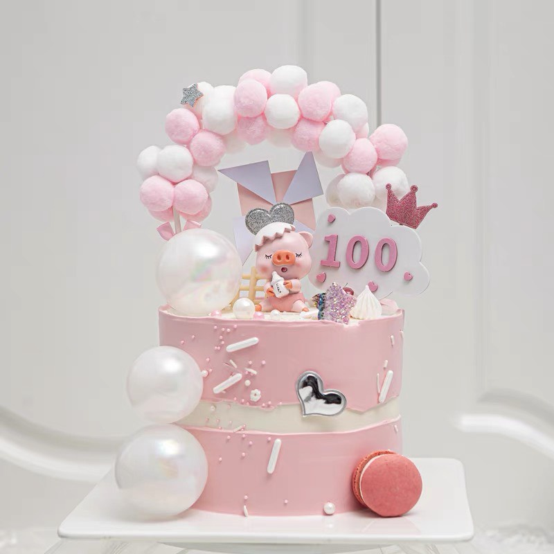 Phụ Kiện Trang Trí Bánh Kem ,Bánh sinh nhật - Que Cắm bánh mẫu Cổng trang trí bông gòn hình mây