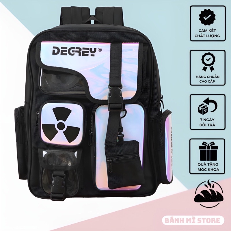 Balo Titan Degrey Hạt Nhân Hologram Backpack | BÁNH MÌ STORE | Balo Degrey Chất Liệu Canvas Cao Cấp Trượt Nước