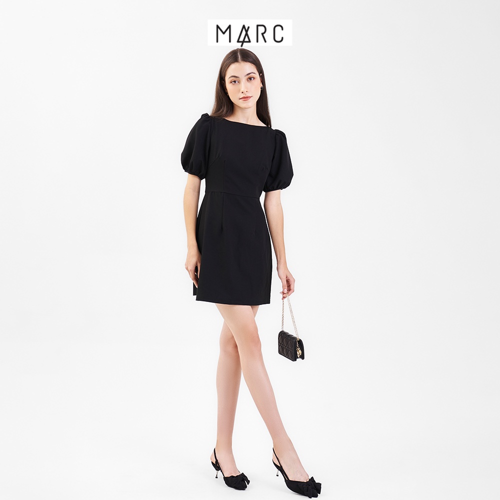 Đầm nữ MARC FASHION mini cổ thuyền tay phồng CBHH021722