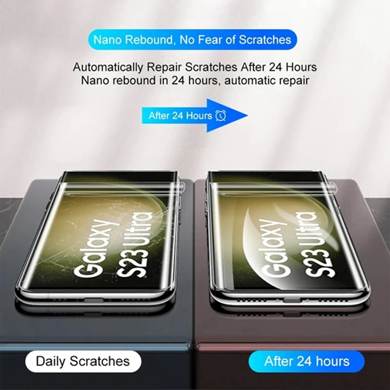 Bộ dán cường lực dẻo Samsung S23 Ultra, S23, S23 Plus full màn hình, mặt lưng cao cấp dán lên đẹp như chưa dán