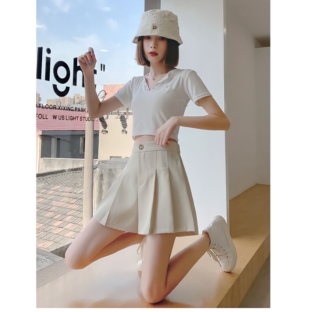 HOT Quần Short Xếp Ly Nữ Cạp Cao Tuyết Mưa Ống Rộng 3 Màu Full Size | BigBuy360 - bigbuy360.vn