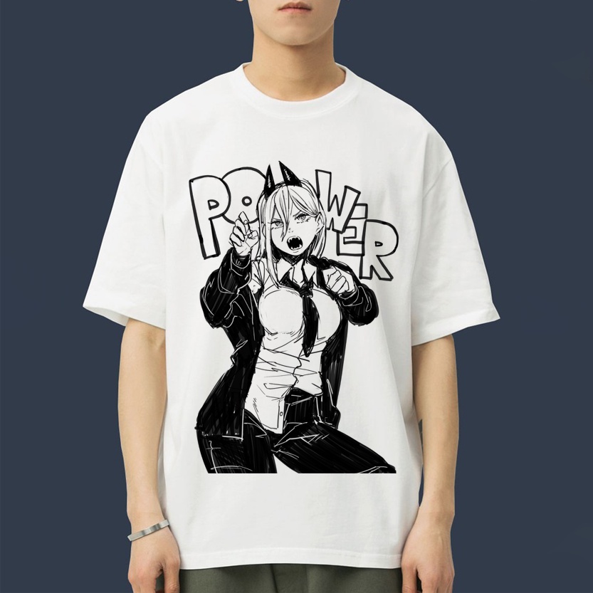 Áo Thun In Hình Waifu Power Chainsaw Man Unisex Nam Nữ