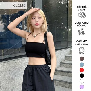 Áo croptop nữ 2 dây | lena top - clélie