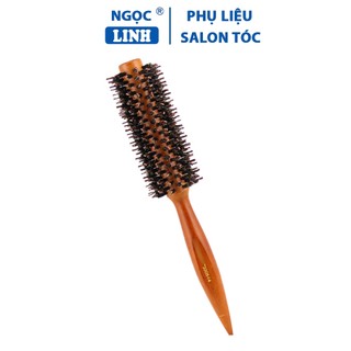 Lược tròn tạo kiểu tóc cán gỗ Toni Guy, lược tròn tạo phồng sấy tóc nam nữ cho Salon Barber