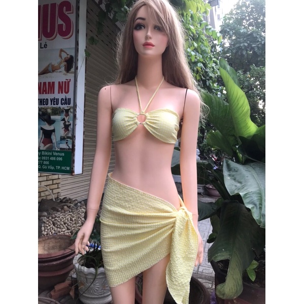 [CAO CẤP ]Bikini áo tắm 2mảnh cara vàng khoen ngực | BigBuy360 - bigbuy360.vn