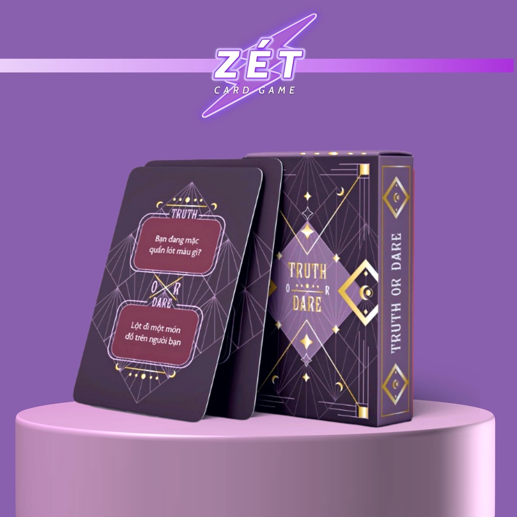 Bộ bài Drinking Game Thật hay Thách - Truth or Dare 50 lá style Tarot cho nhóm bạn, cặp đôi bùng nổ bữa nhậu Zét Card