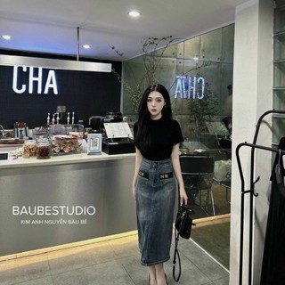 SET ÁO THUN KÈM CHÂN VÁY JEANS