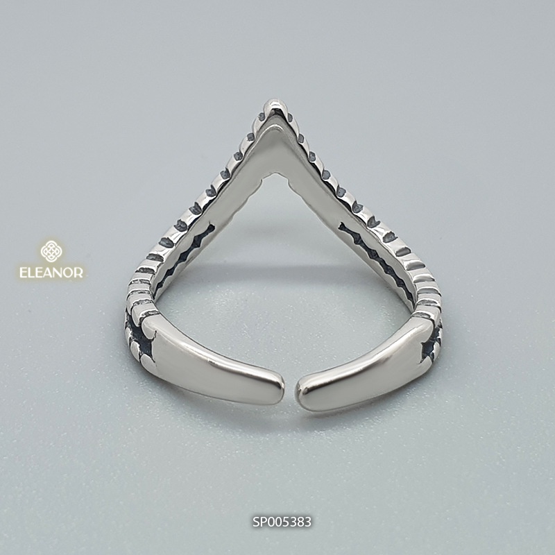 Nhẫn nữ hở bạc 925 Eleanor Accessories thiết kế dáng chữ V phong cách basic phụ kiện trang sức cá tính 5383