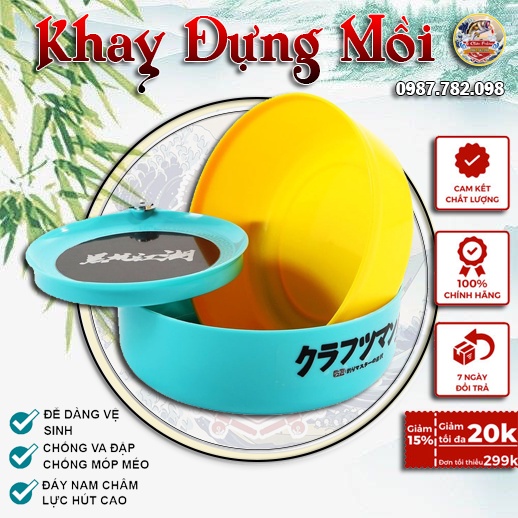 [Chất Lượng] KHAY TRỘN MỒI CÂU ĐÀI CAO CẤP CÓ NAM CHÂM GẮN GHẾ GẮN THÙNG 2 MÀU ( NHỰA ABS CHỐNG VA CHẠM )