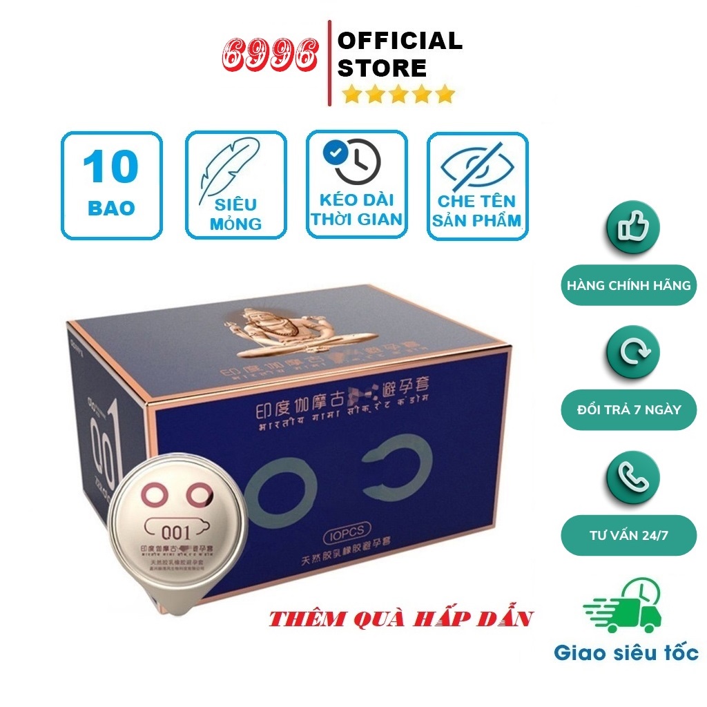 Bao cao su OLO Indian Gamma Delay Blue, , siêu mỏng 001, kéo dài thời gian quan hệ, hàng chính hãng
