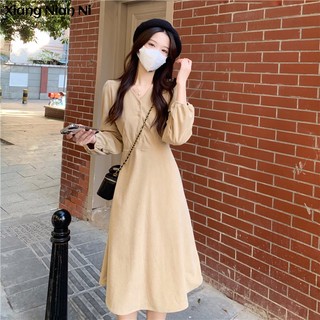 Xiang Nian Ni Đầm nhung dài thanh lịch phong cách Pháp cho nữ