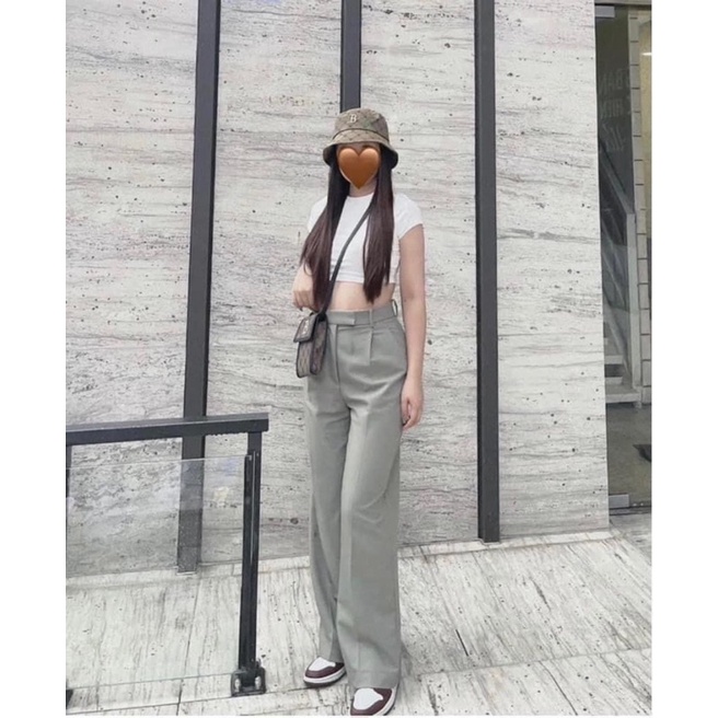 Quần vải ống suông Zara Auth size XS (ko kèm đai)