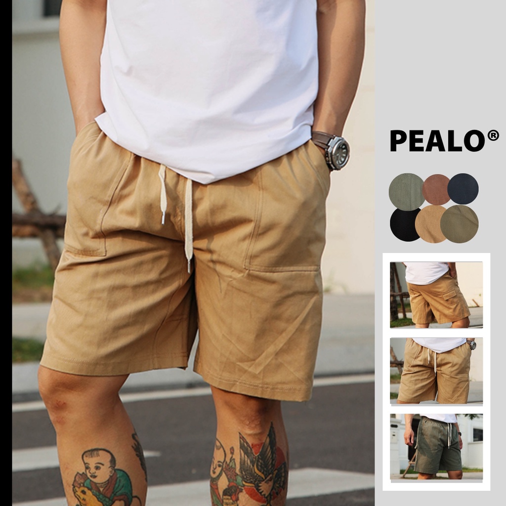 Quần Short Kaki PEALO Form Ngắn Ống quần rộng