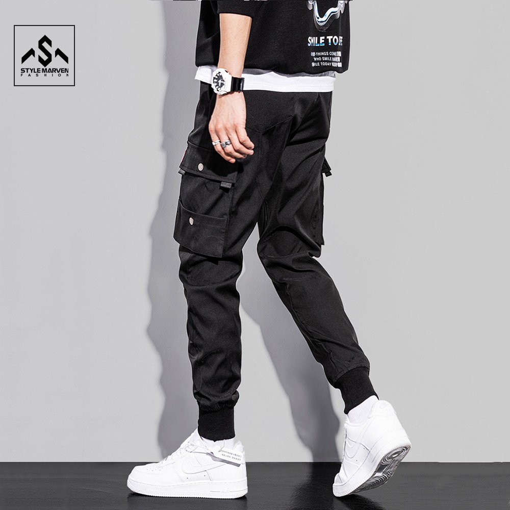 Quần jogger kaki nam ống rộng bo chun gấu STYLE MARVEN phối túi hộp hiphop - QUAN SM019 | BigBuy360 - bigbuy360.vn