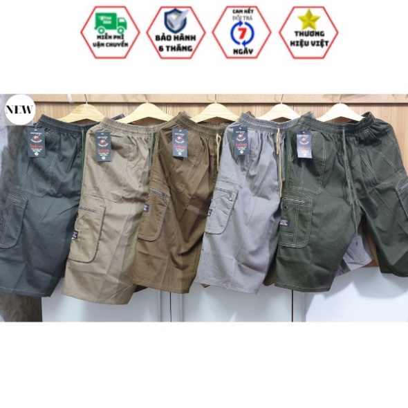 a Quần Short Nam Túi Hộp Vải Cotton -Thoáng mát (40 đến 95kg)COMBO 3 CÁI -100000- oi