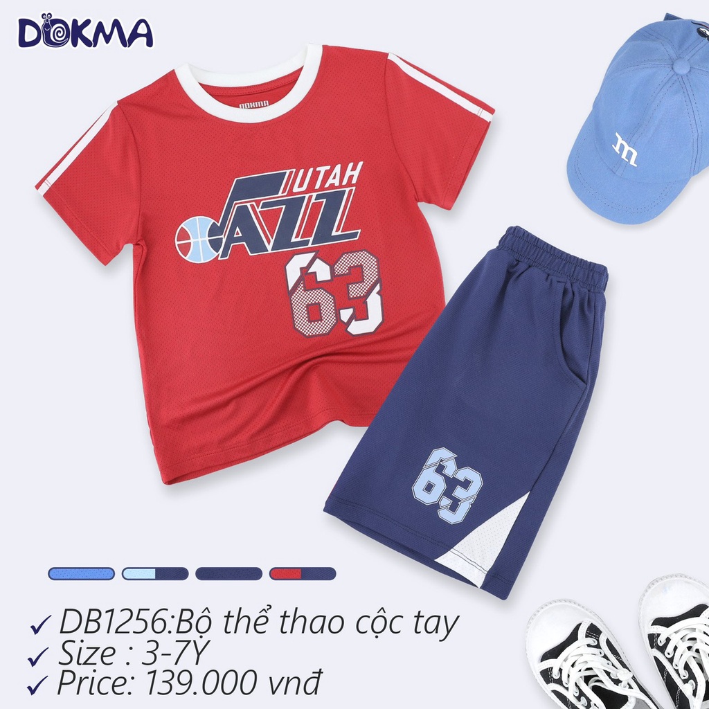 DB1247 - DB1256 Bộ thể thao bóng đá cộc tay bé trai Dokma