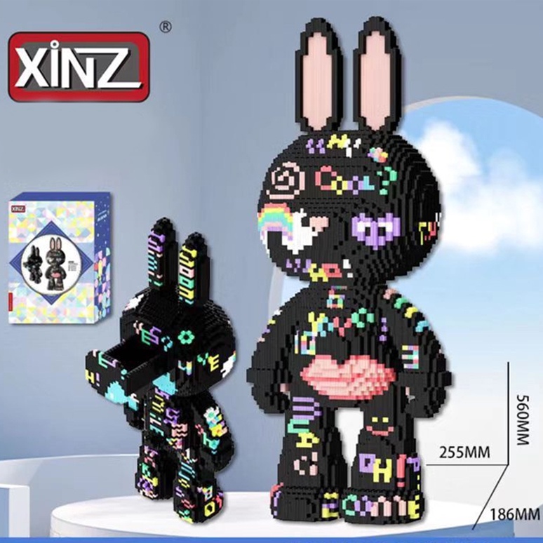 Lego Mô Hình Lắp Ráp Thỏ Momo Đen Cao 55cm Xinz