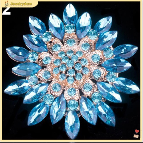 Ghim Cài Áo Hợp Kim Hình Hoa Đính Đá Lấp Lánh Thời Trang Cho Nữ