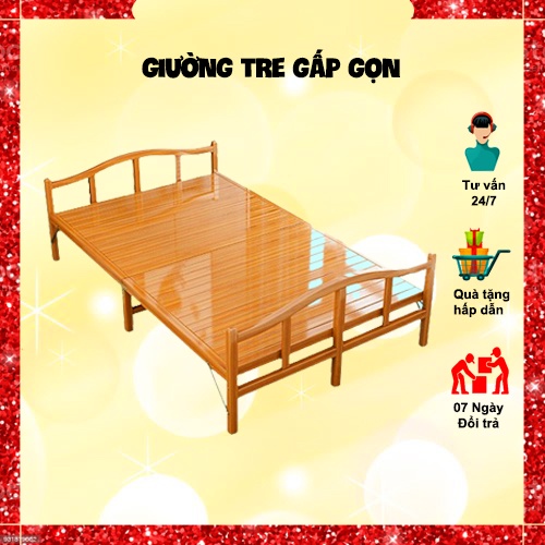 Giường Tre Gấp Gọn, Giường Tre Bà Đẻ Chất LIệu Tre Tự Nhiên, Nằm Cực Thích, Để Văn Phòng Chất Liệu Tre Tự Nhiên