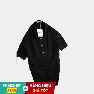 Áo đũi sơ mi nam cổ trụ chất đũi thoáng mát
