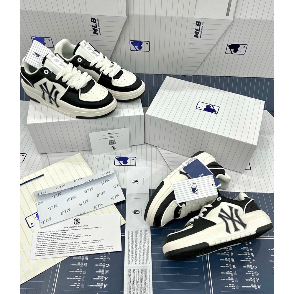 Giày Thể Thao/Giày Sneaker MLB Chunky Linner Đen Trắng Bản Cao Cấp Mẫu Mới Full Box