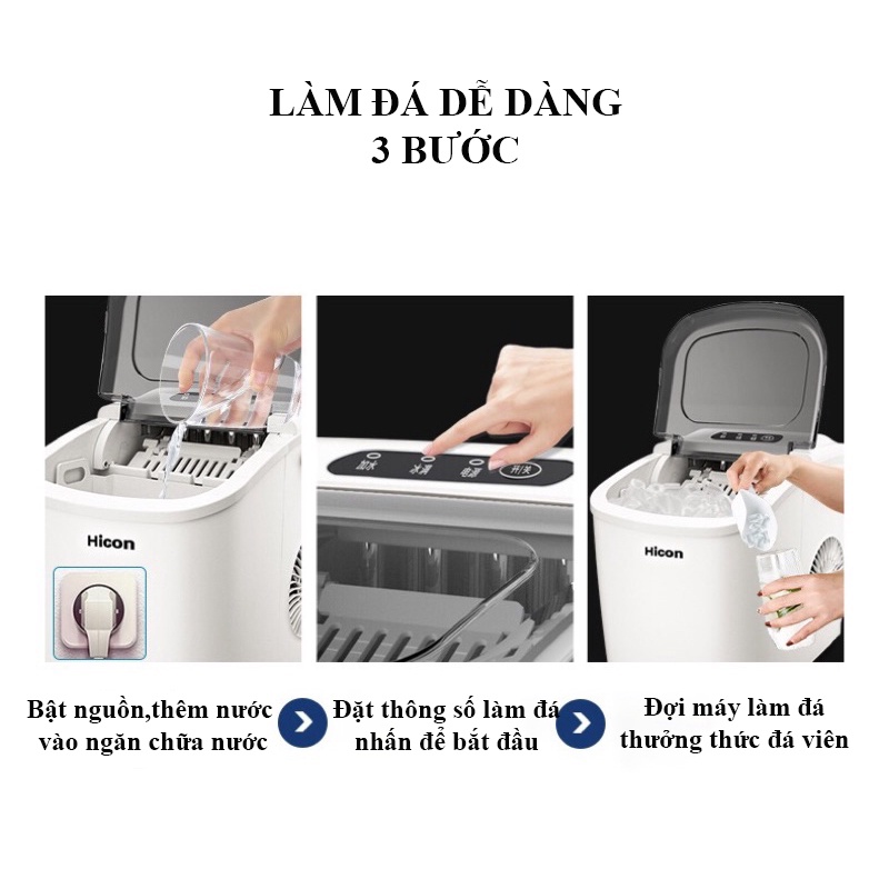 Máy Làm Đá Viên Siêu Tốc  Xiaomi Hicon Tạo Đá Nhanh Trong Vòng 6 Phút Công Suất Lớn GIữ Nhiệt Lâu Máy làm đá mini