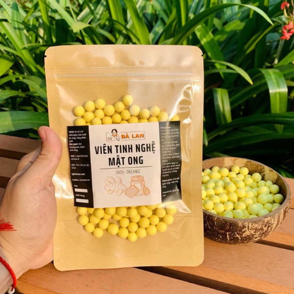 Viên tinh bột nghệ mật ong - Sử dụng khi - Đau dạ dày - Phụ nữ sau sinh - Nghệ Bà Lan
