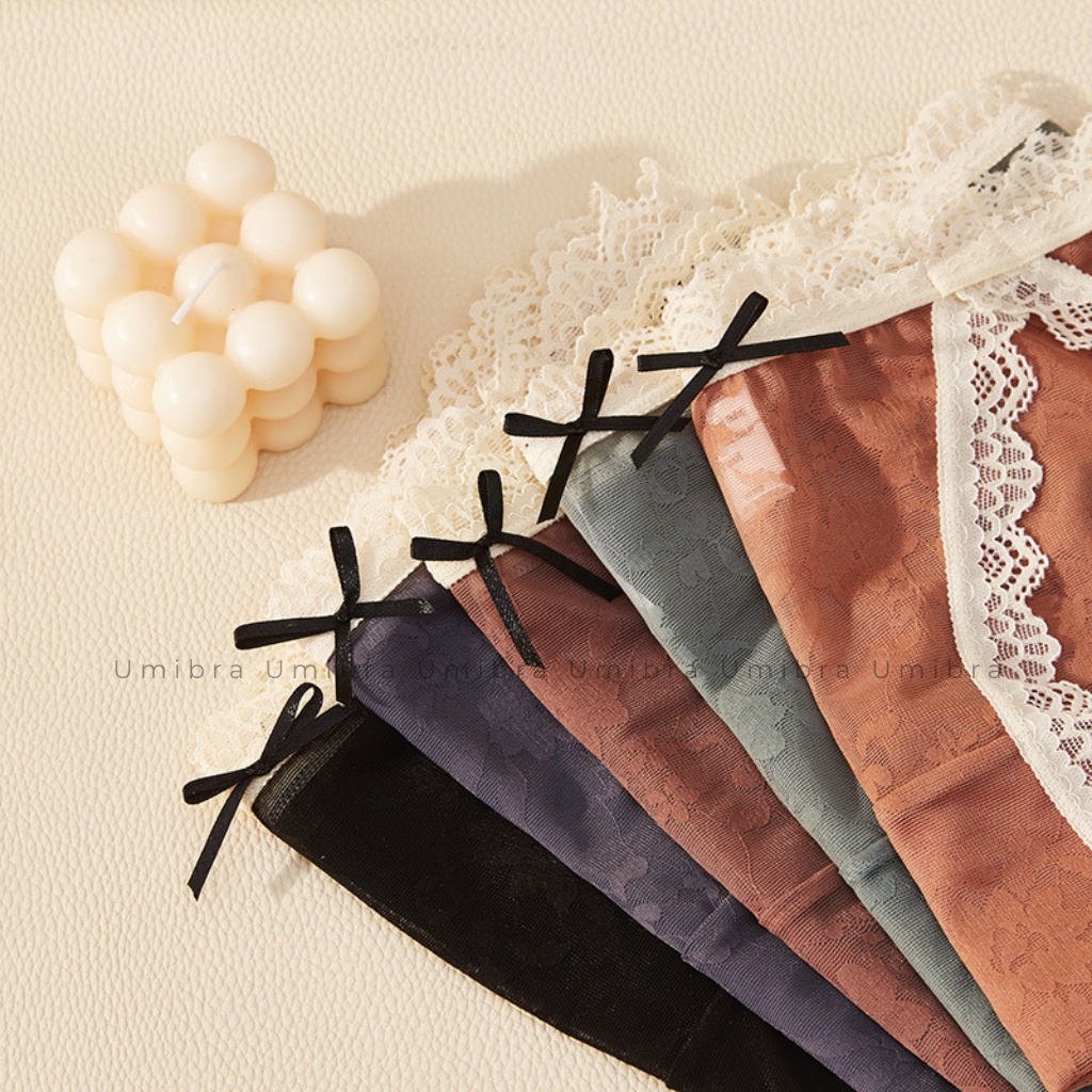 Quần lót nữ Ren hoa Umibra chất Cotton cao cấp khoét sâu gợi cảm siêu thông thoáng - QL08