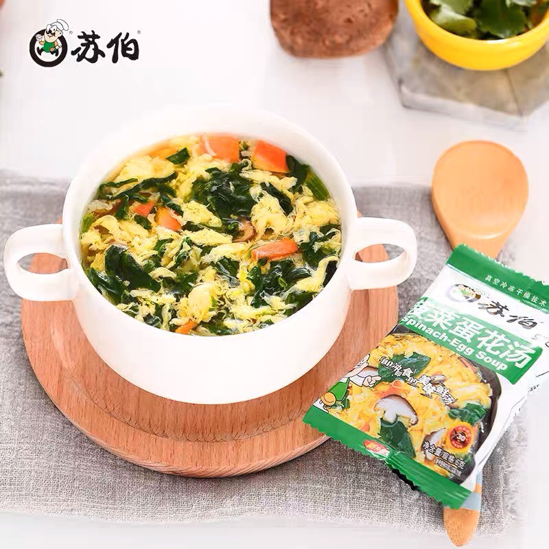 Combo 3 gói canh trứng rong biển canh bó xôi canh cà chua ăn liền 6g x 3 gói