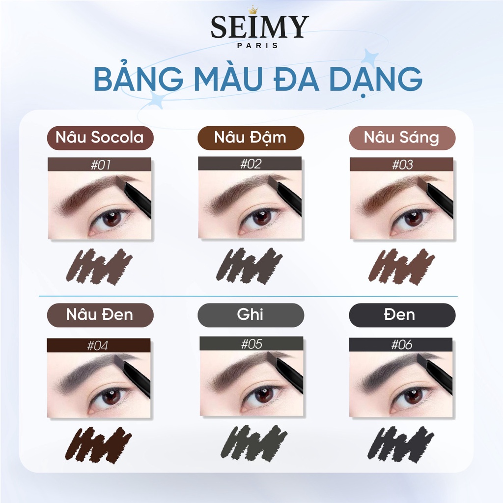 Chì kẻ mày Seimy - Eyebrow Perfect 6 màu