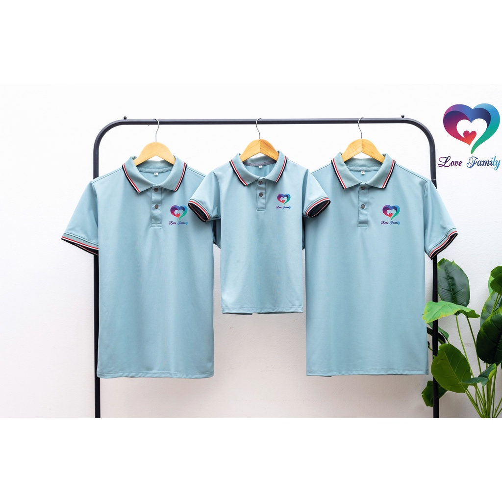 Áo gia đình - Áo nhóm - Áo đồng phục . Chất Liệu Thun Poly Thái 4 Chiều Loại 1 Thoáng Mát  Đủ Size Từ 8 Đến 100kg .
