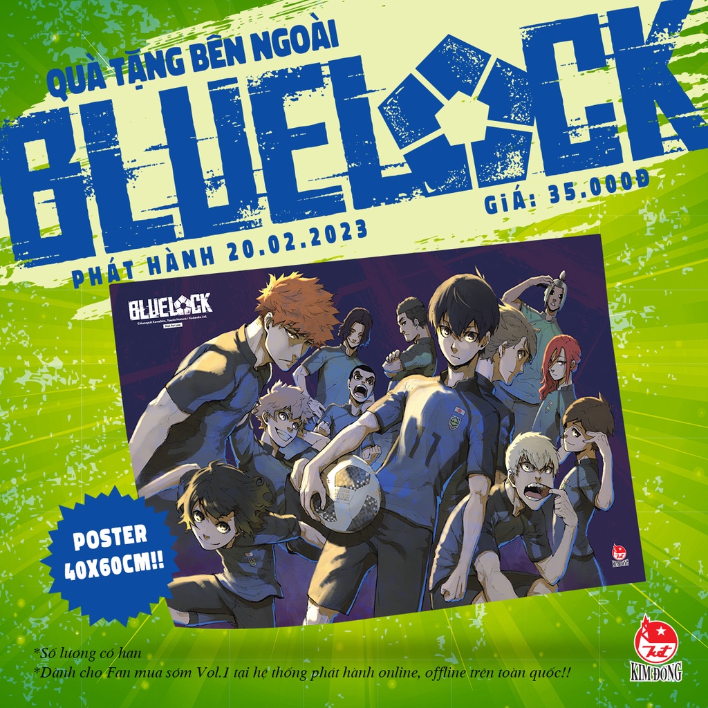 BlueLock tập 1  và Poster 40x60cm