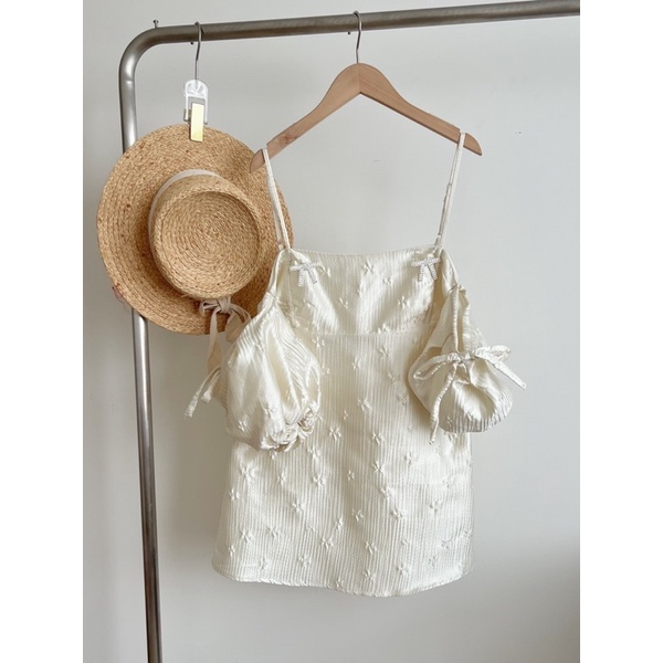 [NEW]VÁY GẤM TACTA 2S HOA CHÌM TAY BỒNG”Zumi dress” KÈM TAG NƠ