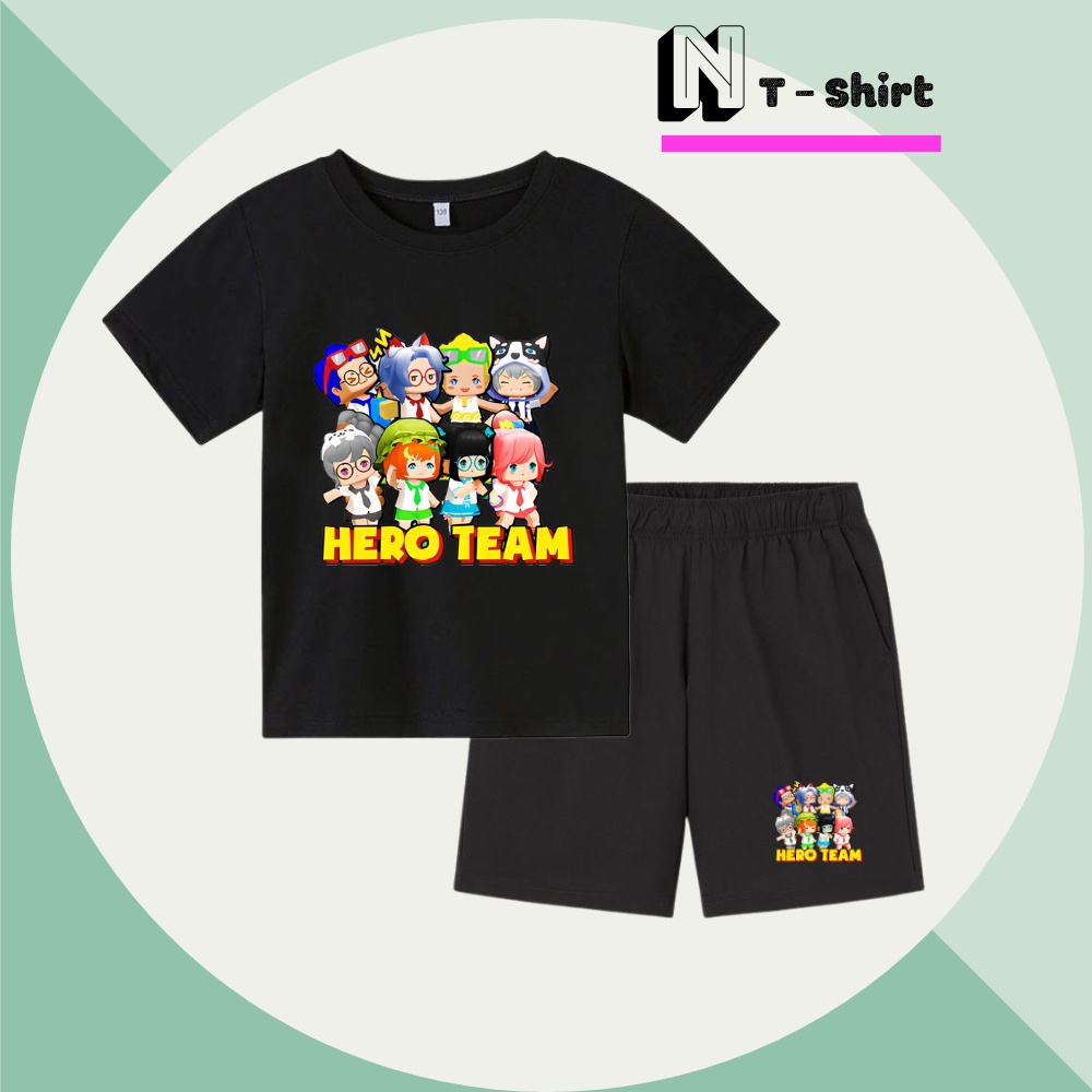 Bộ Đồ cho bé trai và bé gái in hình Hero Team dễ thương, chất liệu thun lạnh mềm mịn thoáng mát NTShirt