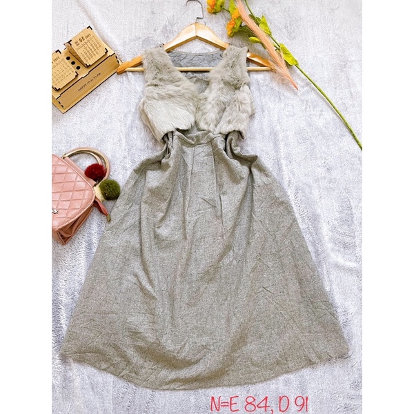 Đầm Tuytsi Phối Lông, 2hand