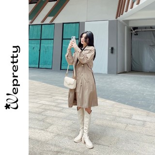 Áo khoác trendcoat dáng dài vải thô mềm phù hợp thời tiết mùa đông Wepretty Clothes