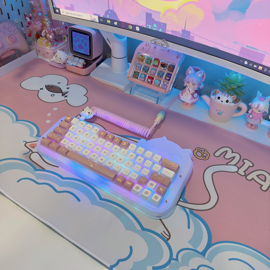 Keycap & Lót chuột Mèo MIA dễ thương Epomaker cho bàn phím cơ