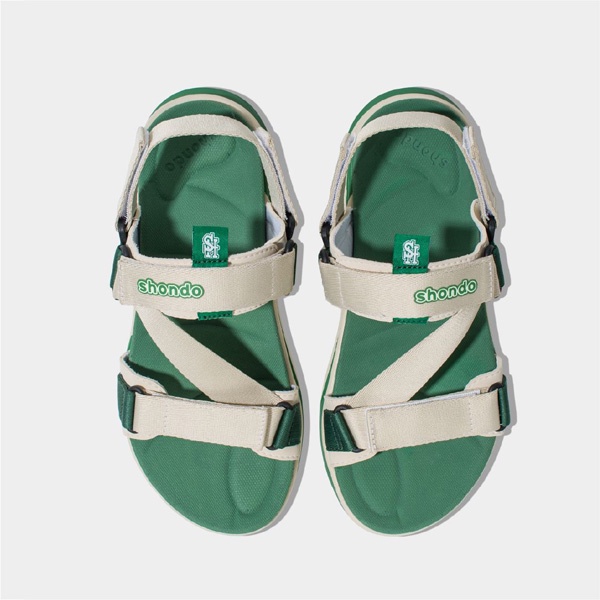 SHONDO | Sandal Shondo F8 be xanh rêu F8M2442