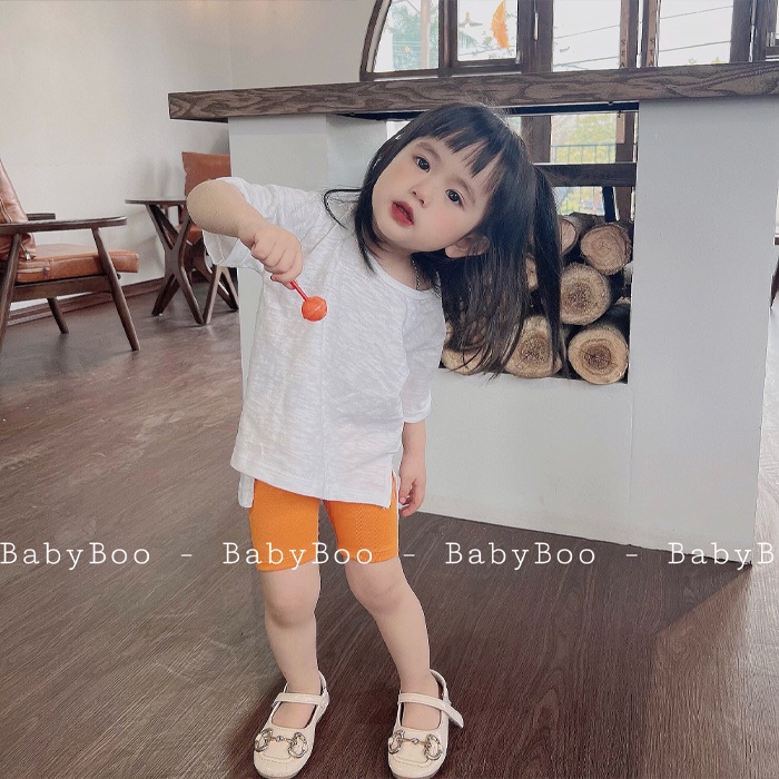 Áo Phông Bé Gái Bé Trai Form Rộng Xẻ Tà Cotton Thoáng Mát, Thấm Hút Mồ Hôi Tốt - BabyBoo