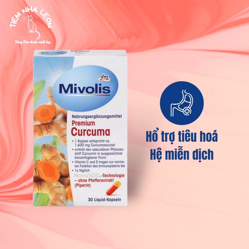 Viên nghệ tăng cường hệ miễn dịch Mivolis Premium Curcuma