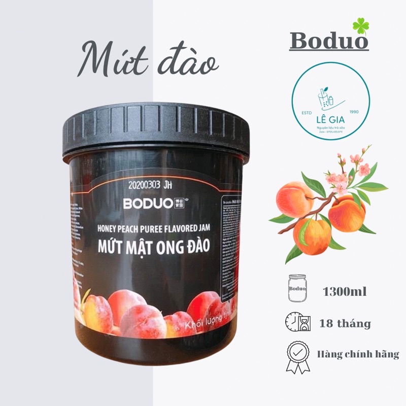 Mứt đào Boduo hộp 1,3kg
