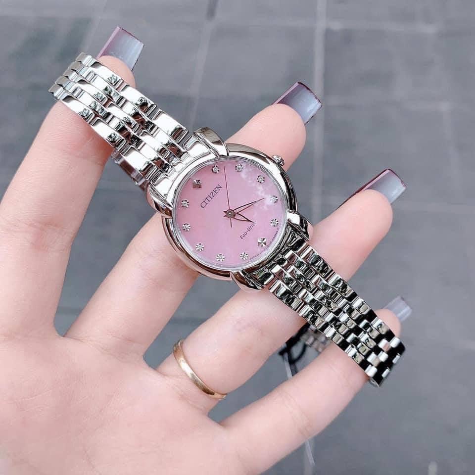 Đồng hồ nữ chính hãng Citizen EM0710-54Y - Máy Pin năng lượng ánh sáng- kính cứng cường lực