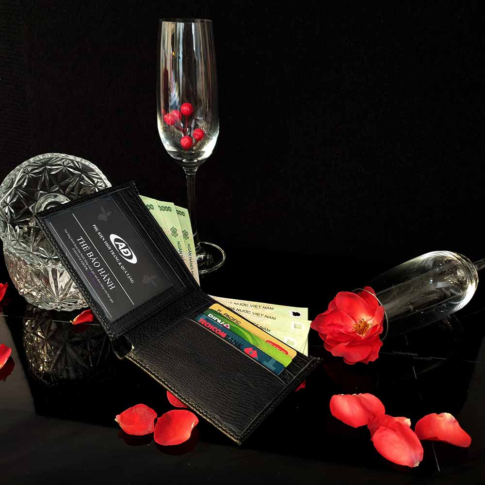 Bảo hành 3 năm - Quà tặng sinh nhật bạn trai - full túi hộp y hình - Ví da nam cao cấp loại 1