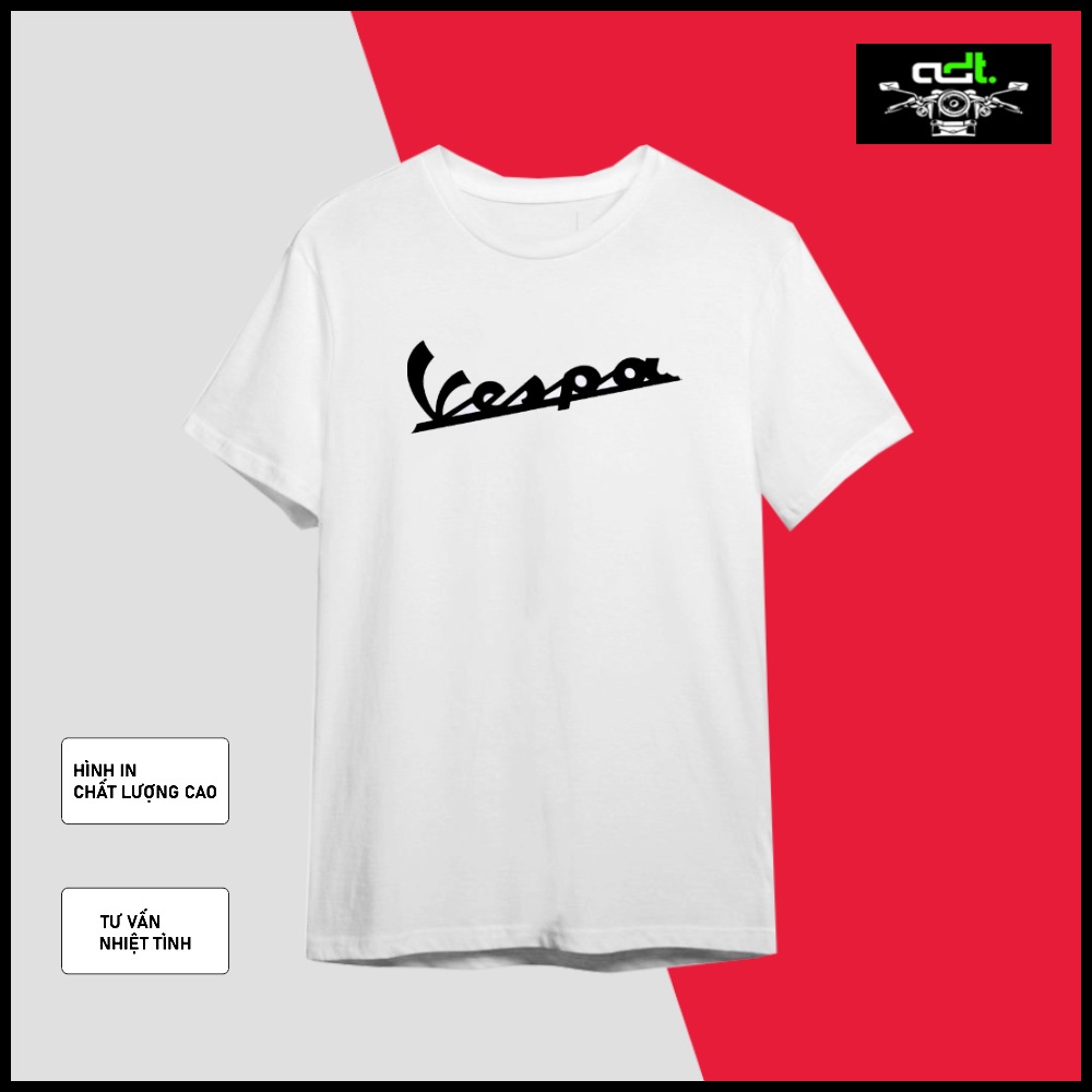 Áo thun Đen - Trắng - Vespa chất đẹp