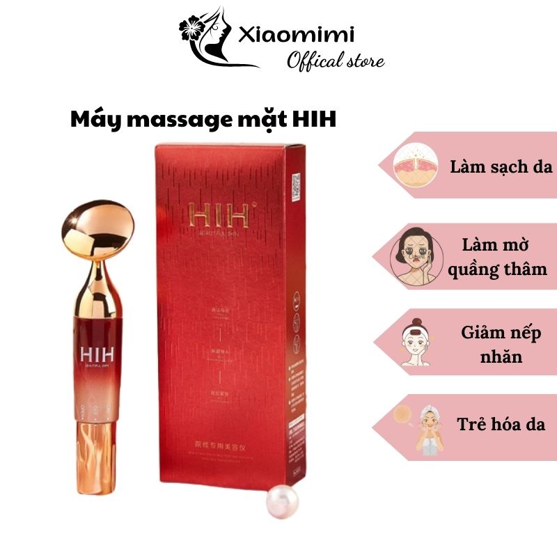 Máy mát xa mặt rung siêu nhỏ hộp màu đỏ điện có tính di đẩy tinh chất giúp nâng cơ mặt săn chắc da mặt Xiaomimi