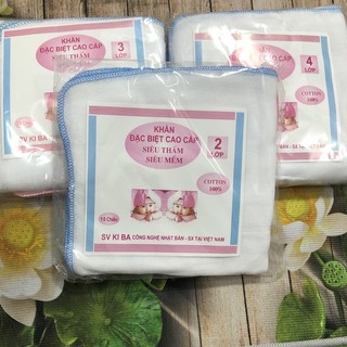 Sét 10 Khăn xô sữa KiBa siêu mềm 2 lớp 3 lớp 4 lớp